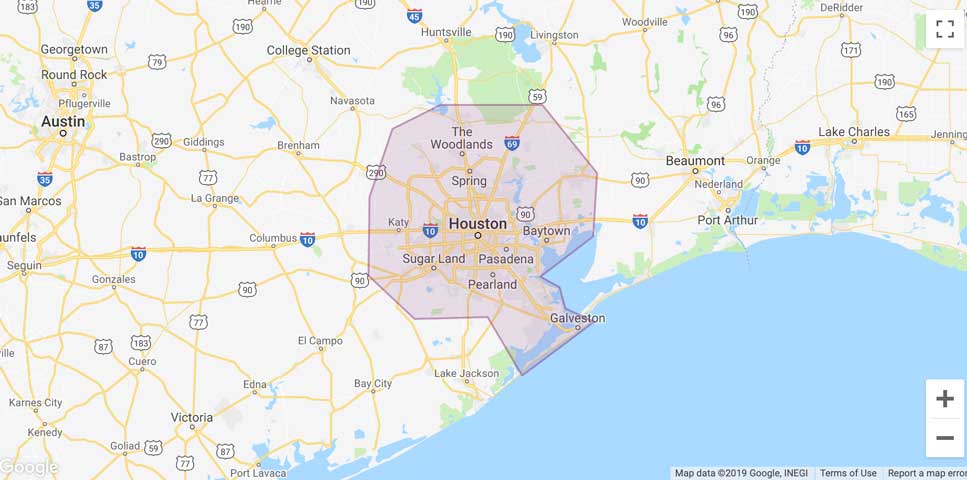 Lyft Houston Area Coverage map