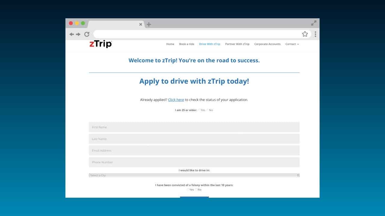 become a ztrip driver application