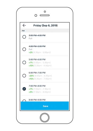 how to manage schedule caviar courier App