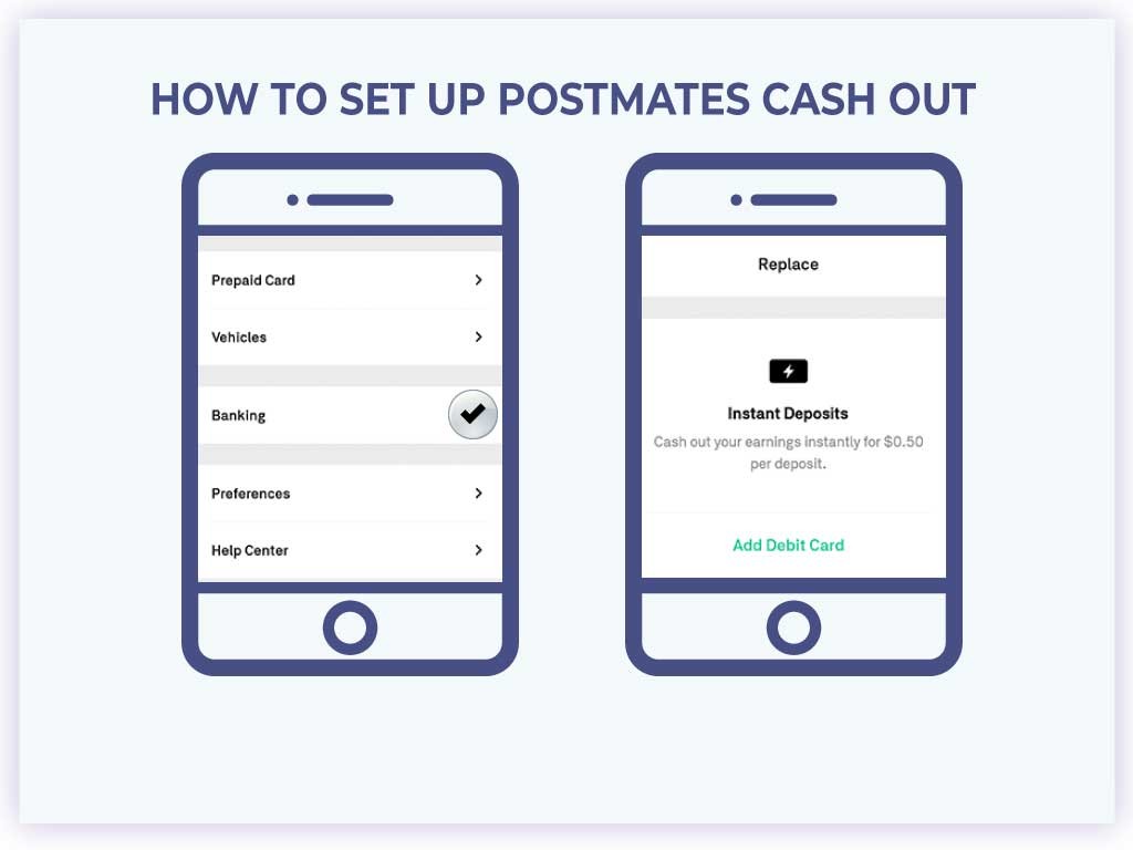 how to set up postmates cash out