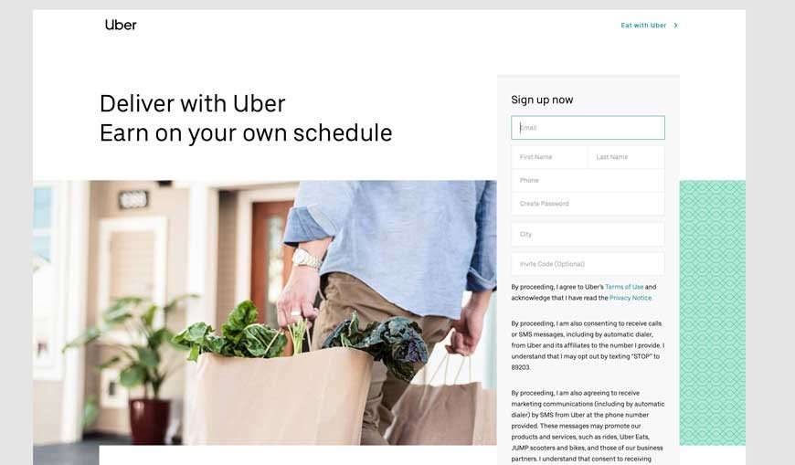 ubereats bike sign up