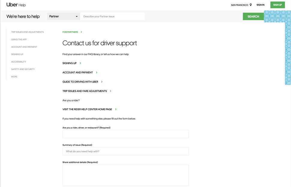 download uber partner support